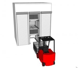 cannabis drying cell forklift with sandwich unit open shutter 2 Cannabis Drying